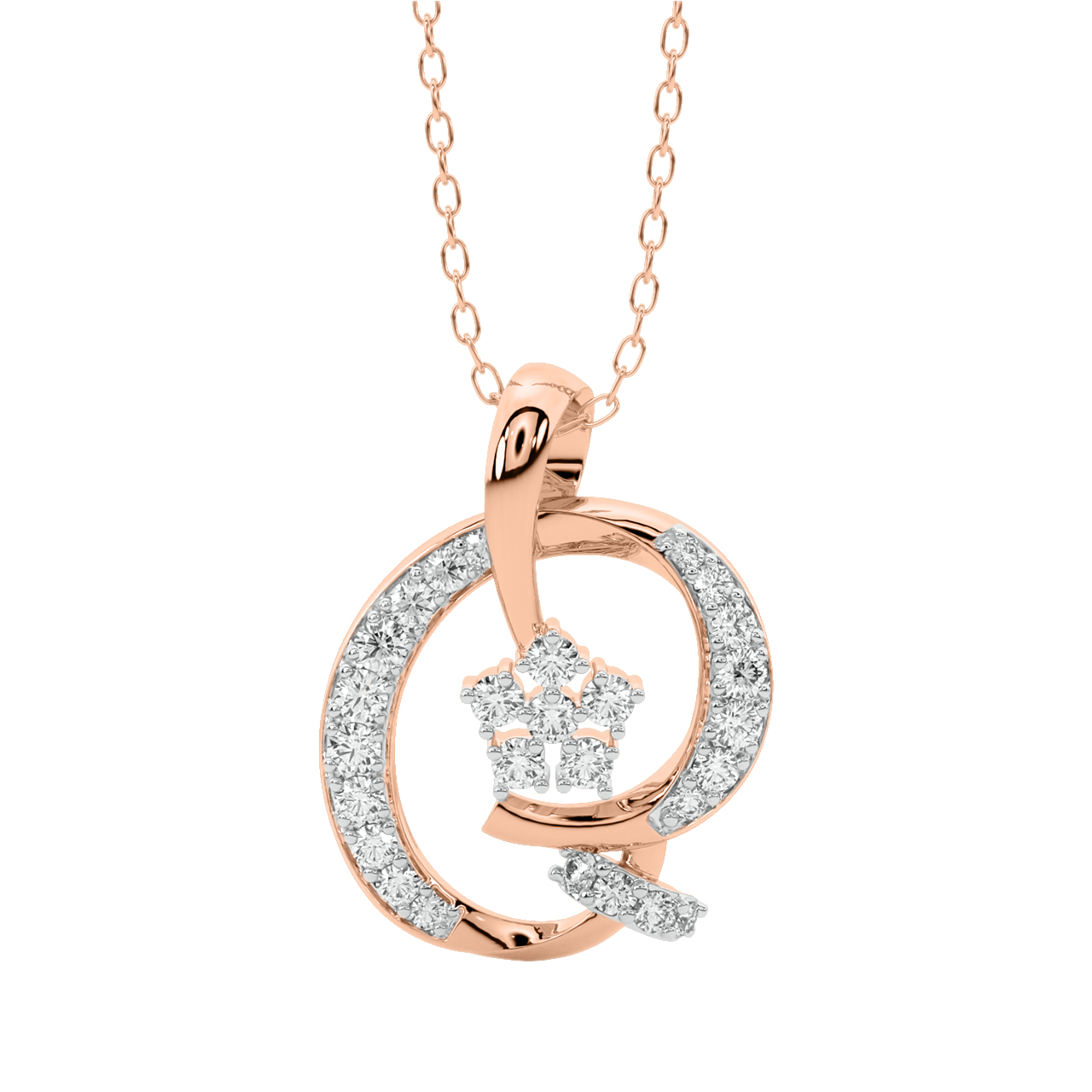 Aiden Round Diamond Office Wear Pendant